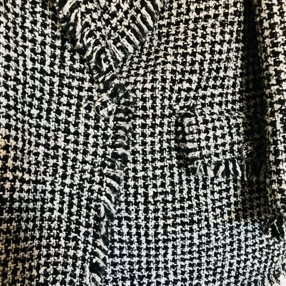 Jinggu Houndstooth Black and White Tweed Blazer Size L, NWT - Picture 4 of 5